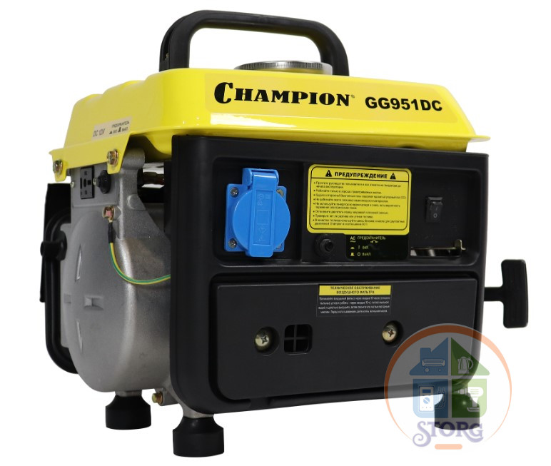 Бензиновый генератор CHAMPION GG951DC 0,72кВт , 0,95г/кВт•ч / л/ч, походный