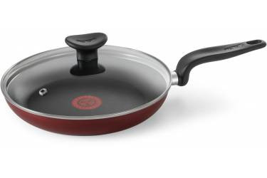 Сковорода Tefal Tempo 04171924 круглая 24см покр.:антиприг. руч.:несъем. (с крышкой) красный (910002