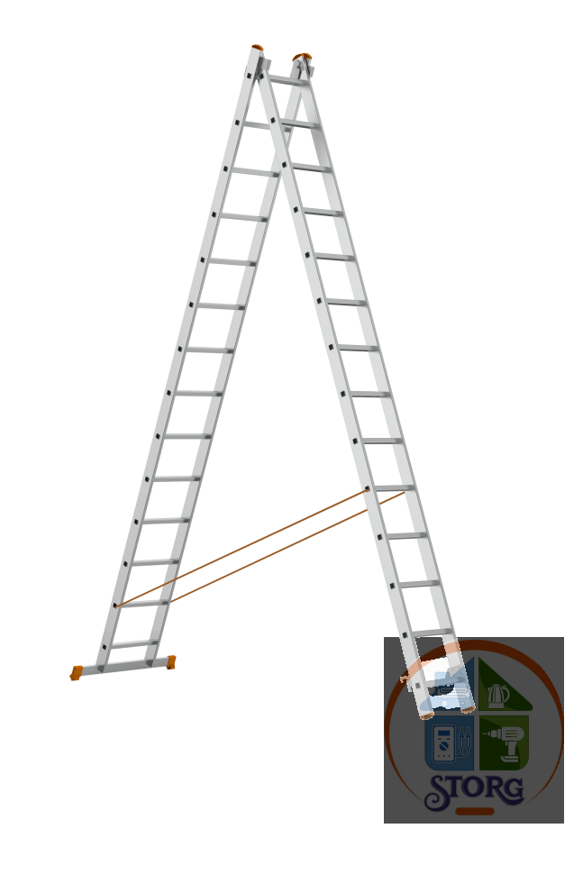 Двухсекционная алюминиевая лестница SARAYLI 2X14 4214, высота 3850/6820 (ГОСТ)