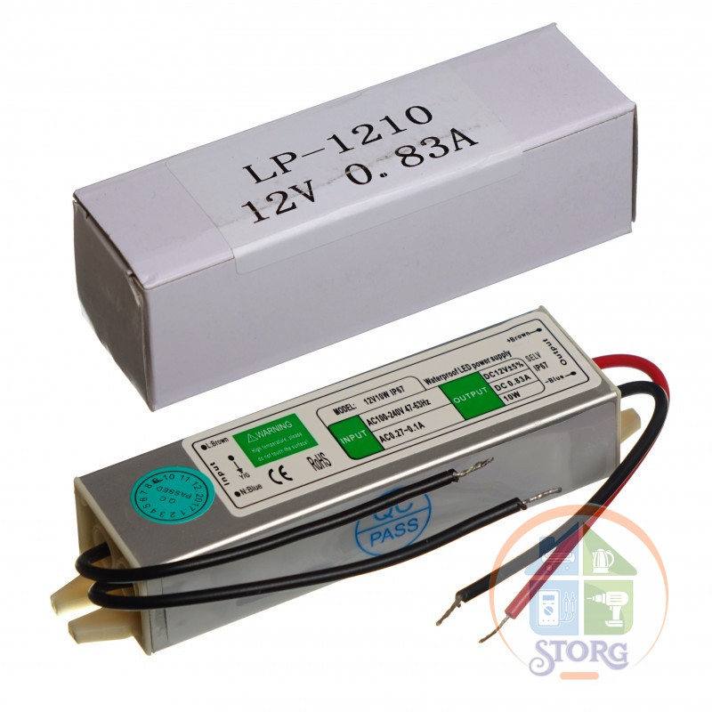 Блок питания для светодиодной ленты LP1210 12V 0,83A 10W