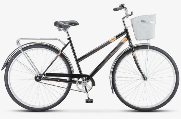 Велосипед STELS Navigator-300 Lady 28" Z010 LU085342 LU091383 20" Чёрный 2022 + корзина