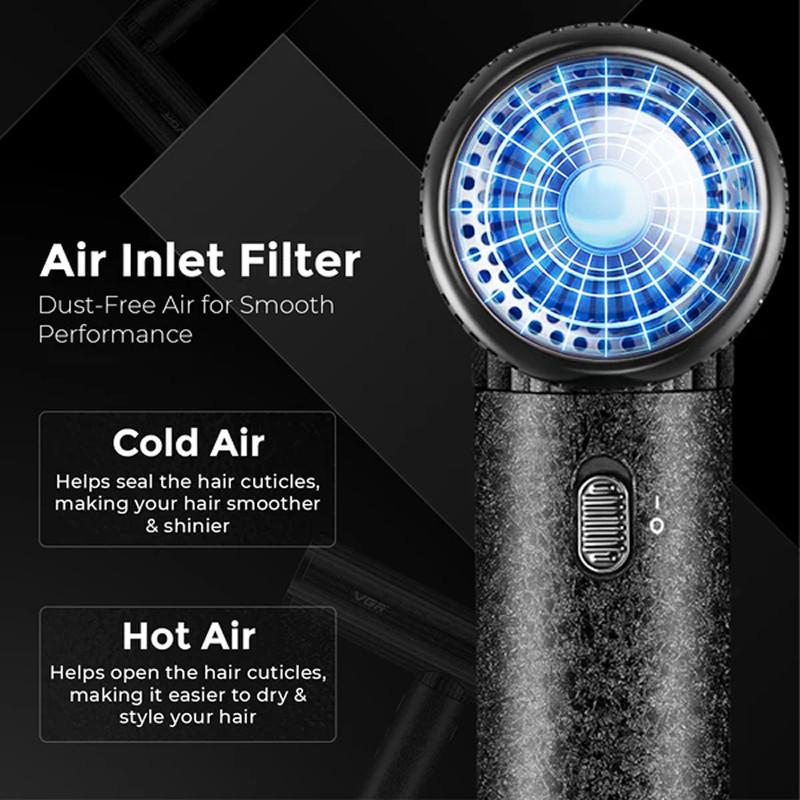 Фен для волос VGR V-640HD Professional бесколлекторный двигатель BLDC , 1600–1900 Вт, 110000 об/мин.