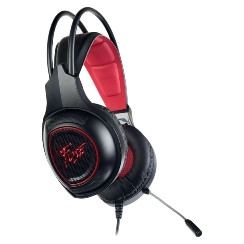 Perfeo игровая гарнитура FUSE черная 1,8 м, разъемы 2x3,5 мм (3 pin) и USB (LED), переходник