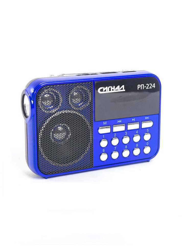 Радиоприемник "Сигнал РП-224", FM 88-108МГц, бат. 3*АА, акб 400mA/h, USB/microSD, диспл., светод.фон