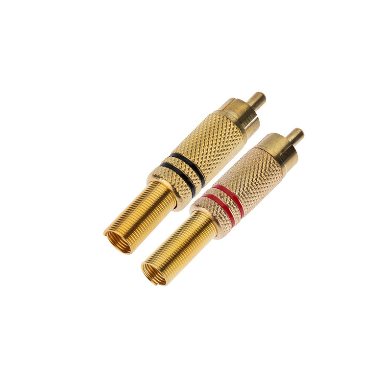 Разъем штекер RCA металл пайка ZN черные/красные Gold PROconnect (упак.черные 50шт/красные 50шт)