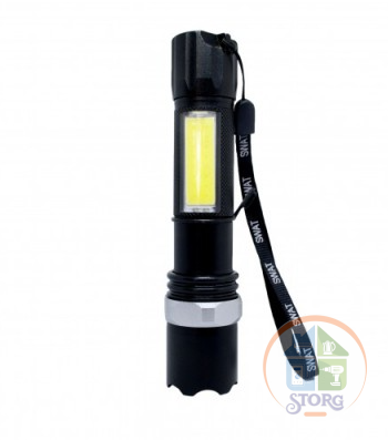 Фонарь ручной аккумуляторный с боковой LED подсветкой USB POWER STYLE