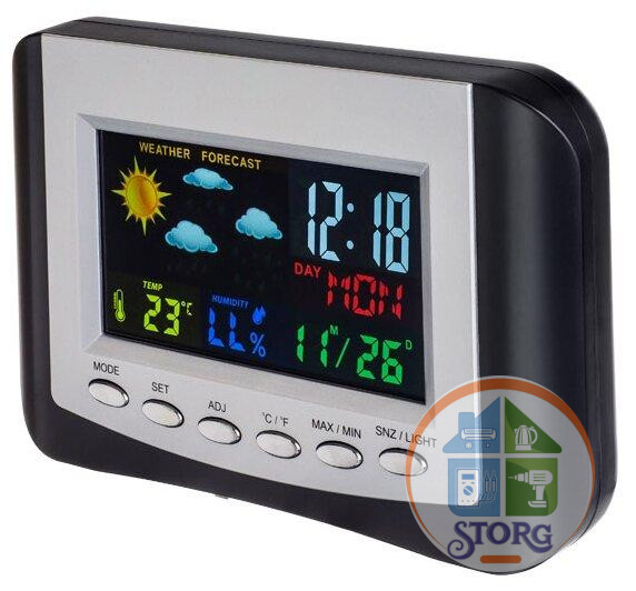 Часы-метеостанция Perfeo "Сolor", (PF-S3332CS) цветной экран, время, температура, влажность, дата