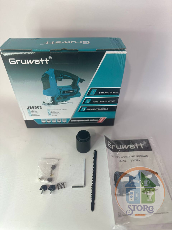 Лобзик электрический Gruwatt JSM6501, 65 мм, 750Вт, быстросъемный патрон с металлическим основанием