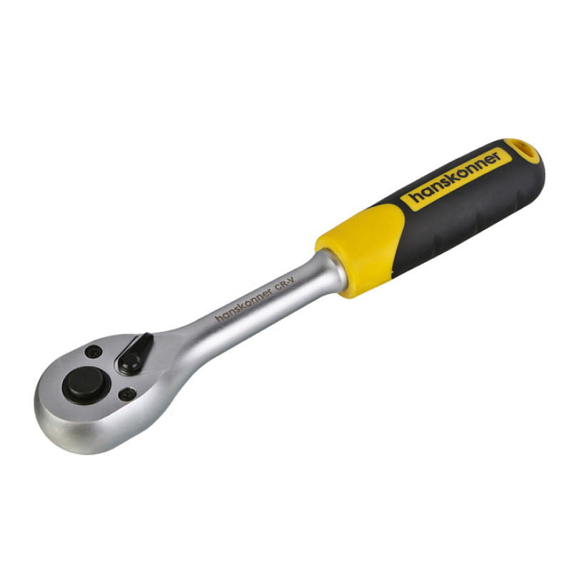 Ключ-трещотка 3/8" hanskonner HK1045-17-38, 90 зуб, квадрат, с  быстрым сбросом, CrV