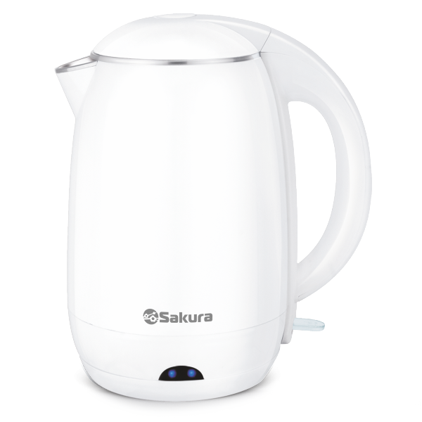 АКЦИЯ! Чайник электрический SAKURA SA-2157W ( 1.8л; 2000Вт; Диск; Двухслойный корпус;Индик.)