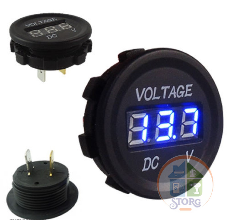 Вольтметр в авто (врезные) 12V-24V SKU-003 (Круглый)