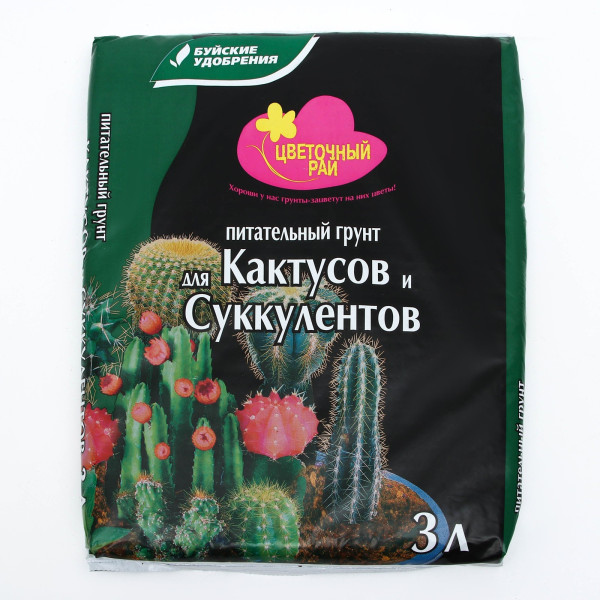 Грунт для Кактусов и Суккулентов "Цветочный рай", 3 л 9355837