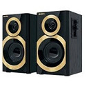 Акустическая система Sven SPS-619 2.0, мощность 2х10 Вт(RMS),black/gold