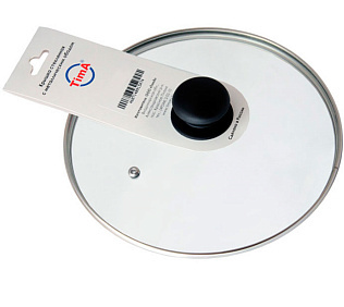 Крышка стеклянная TimA 4726 (Диаметр 26см; Металл.ободок; С ручкой) Крышка стеклянная TimA 4726 (Диаметр 26см; Металл.ободок; С ручкой)