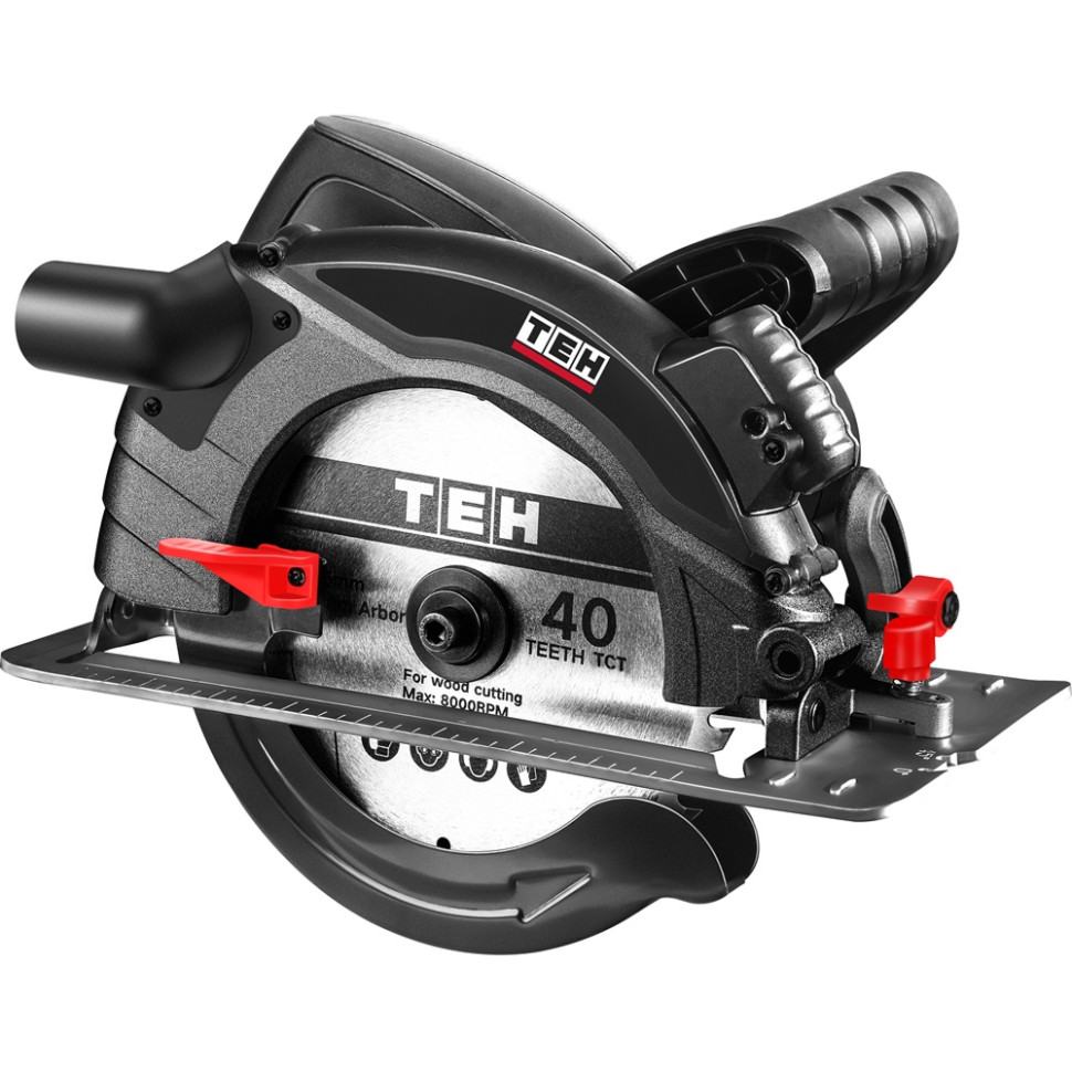 Пила дисковая 190мм TEH TC19014L, 1400Вт, 220В, д22мм, щеточный, 5300об/мин