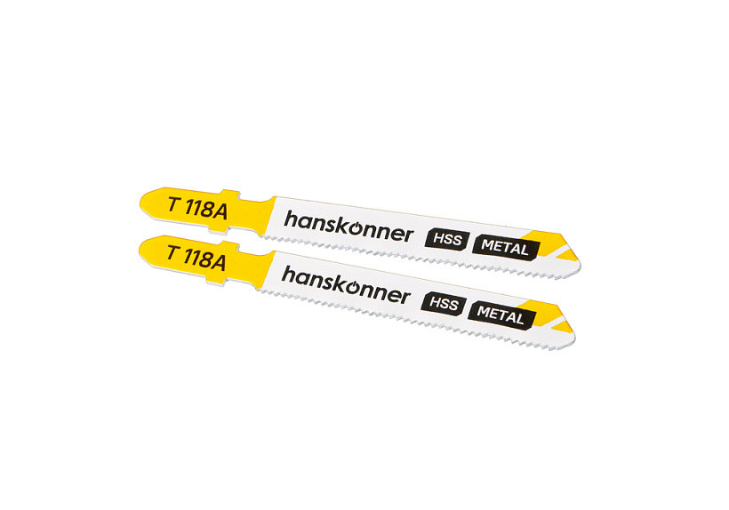 Пилки для лобзика по металлу HANSKONNER H02-118A; Тип-T118A;  (лист 1-3мм,проф.10-30мм) (2шт)