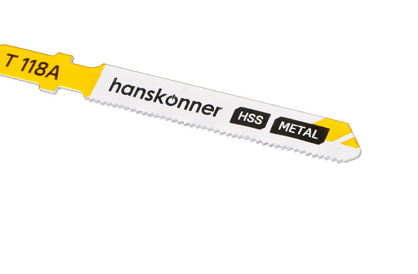 Пилки для лобзика по металлу HANSKONNER H02-118A; Тип-T118A;  (лист 1-3мм,проф.10-30мм) (2шт)