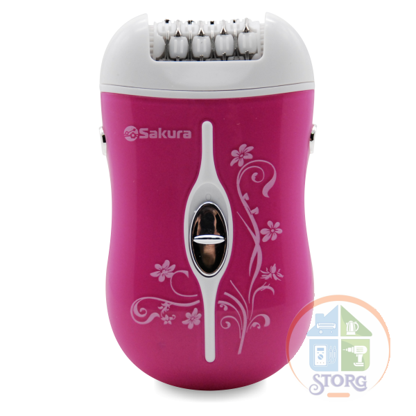 Эпилятор SAKURA SA-5540P 2 скорости вращения эпилирующей головки, 2 насадки (с широким / узким окном)