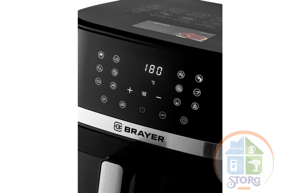 Аэрогриль BRAYER BR2040 1800 Вт, 10 л, упр. - сенсор, программ - 12, таймер на - 60 мин