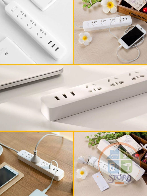 Сетевой фильтр Xiaomi Mi Power Strip 3 Sockets / 3 USB Ports, белый