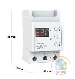 Реле напряжения RBUZ D40  НА DIN-РЕЙКУ 40А