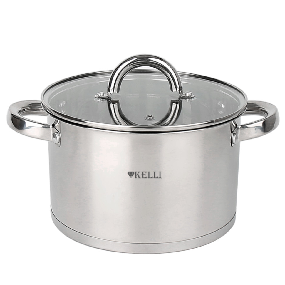 Кастрюли из нержавеющей стали KELLI KL-4700-20 (Объем 3,5л; диаметр 20см; термос.ручки; капсул. дно)