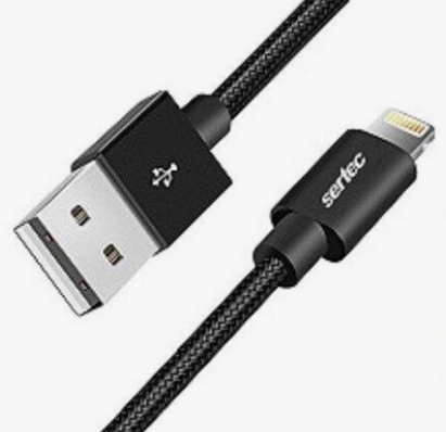 USB Кабель Sertec ST-050 lighting металл (black)