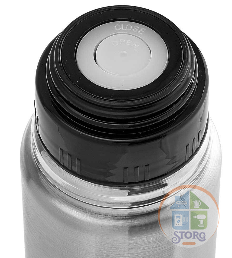 Термос WEВBER SSK-750P (Металлик;Объем 750мл;Колба/Корпус из нерж.стали;Узкая горлов;Пробка с кнопк)