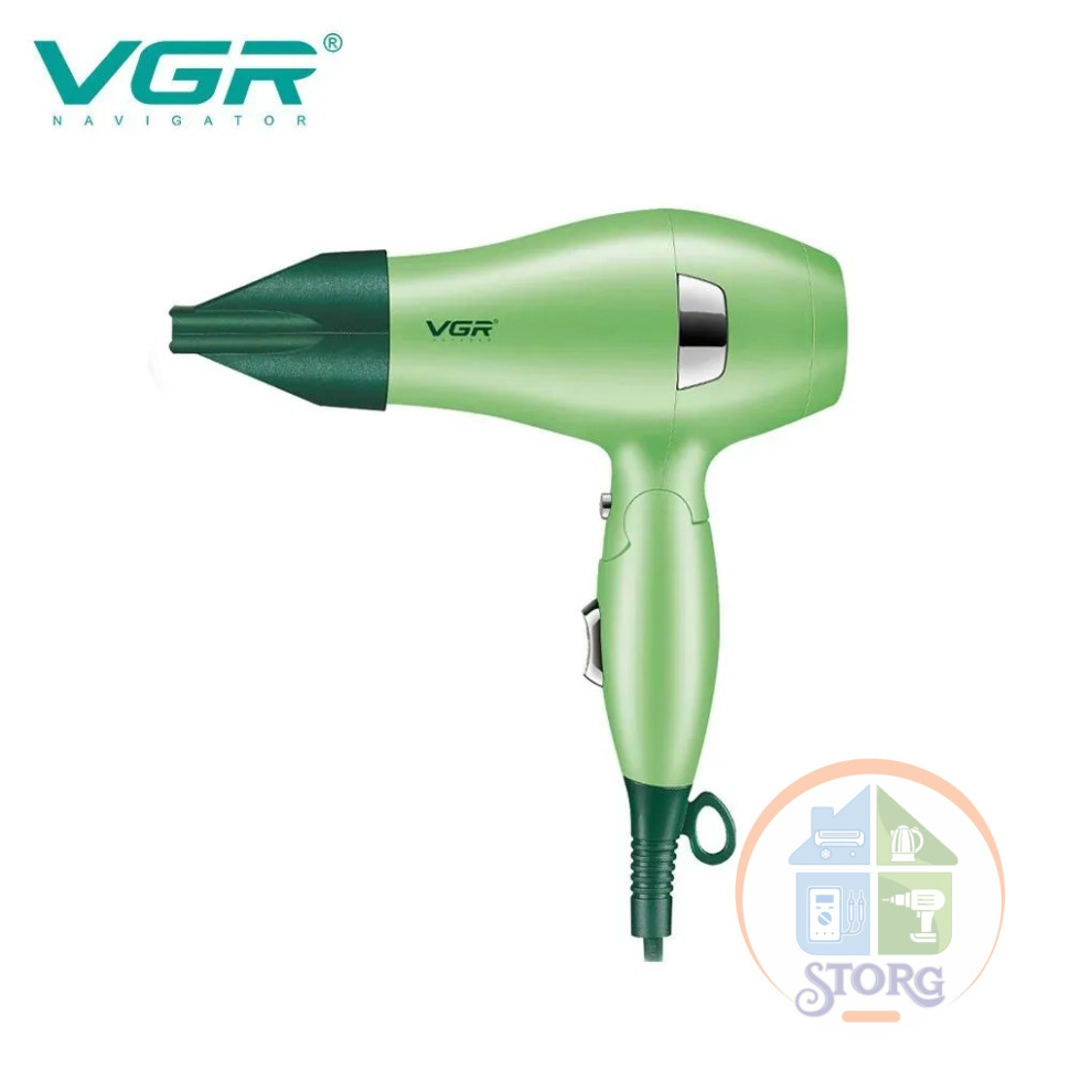 Фен для волос VGR V-432 Professional 1200 Вт лёгкий, удобный, складной ( Зелёный )