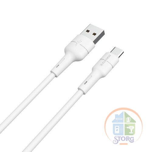Кабель USB  BOROFONE BX30 Silicone micro 1м (белый)