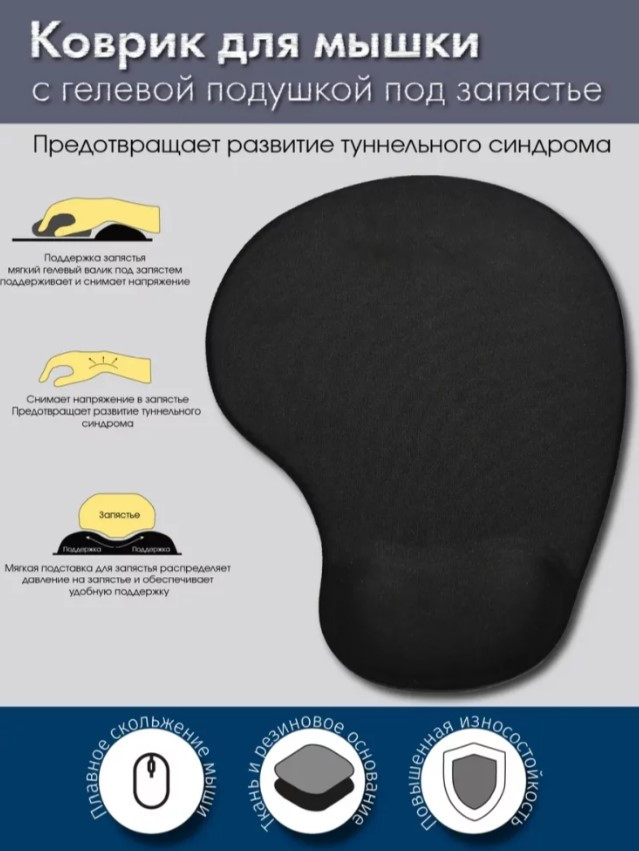 Коврик для компьютерной мыши с гелевой подушкой Perfeo WR014