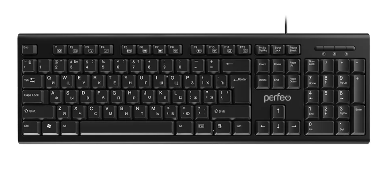 Клавиатура Perfeo "CLASSIC" стандартная, USB, черный (PF-6106-USB)