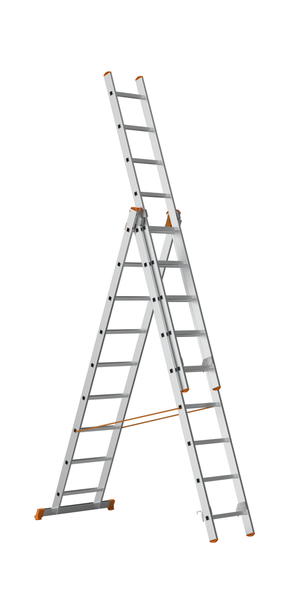 Трехсекционная алюминиевая лестница SARAYLI 3X9 4309, высота 2500/4120/5740 (ГОСТ)