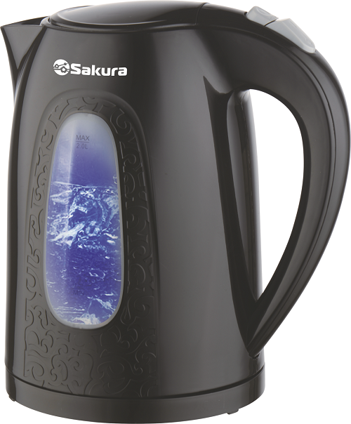 Чайник электрический SAKURA SA-2345BK (Черный; Объем 2л; Мощность 2200Вт; Пластиковый; Подсветка)