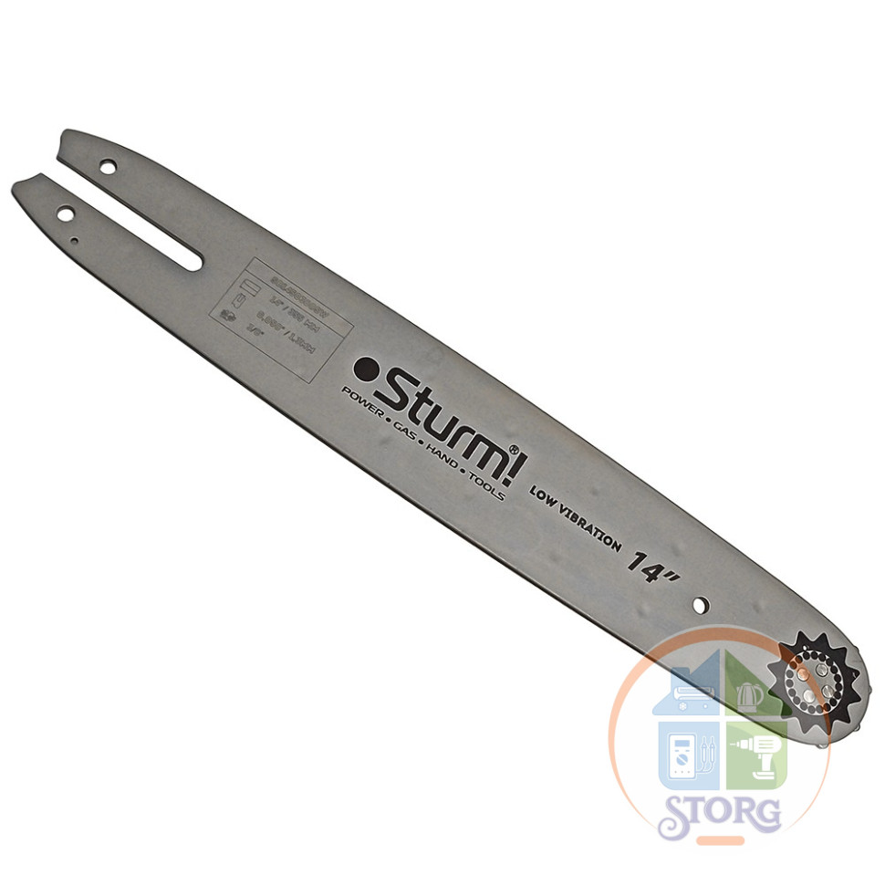 Пильная шина 14" Sturm! паз 1,1мм, 3/8", 52зв, хвостовик PO (OREGON K041/A041) SB1443380PO