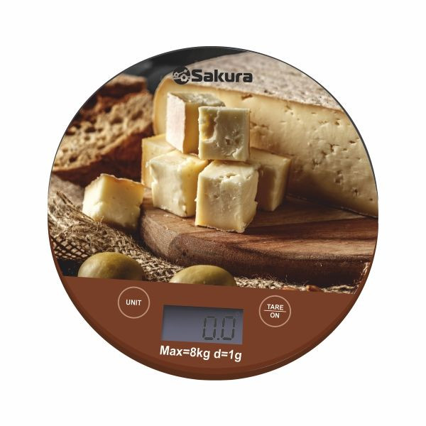 Весы кухонные электронные SAKURA SA-6076CH "Сыр" ( 8кг; Дел 1г;Автомат.выключ.; Пластик)