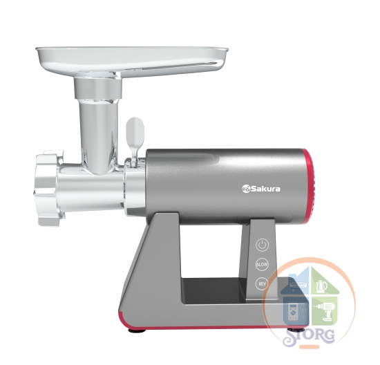 Мясорубка электрическая SAKURA SA-6427G Premium, 2400Вт, реверс, 2 скорости, кеббе/Колбас