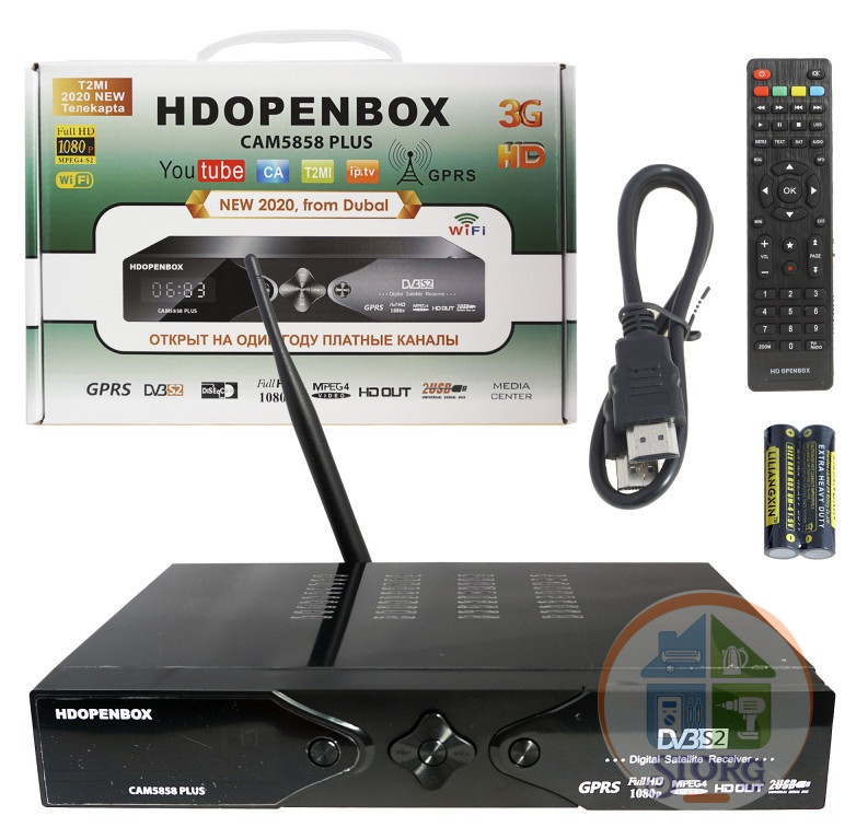 Спутниковый ресивер HDOPENBOX DVB-S2 CAM-5858plus Premium качество и функционал, встроенный Wi-Fi адаптер