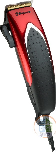Машинка для стрижки SAKURA SA-5110R Premium Титановое лезвие, работа от сети 220-240 В,  4 насадки (