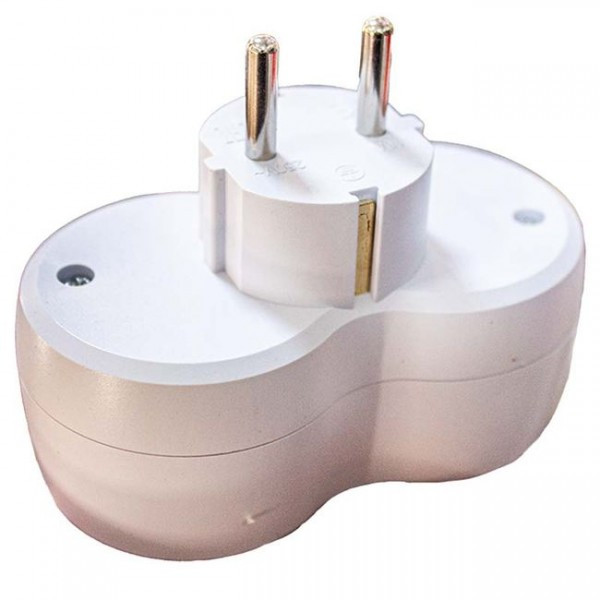 Разветвитель розетки AKKOSTAR двойной с заземлением 250V-16A 50/60Hz (упак.15шт)