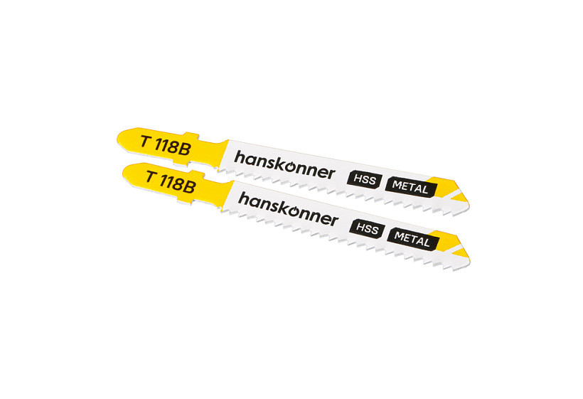 Пилки для лобзика по металлу HANSKONNER H02-118B; Тип-T118B44; (лист 3-5мм, проф.10-30мм) (2шт)