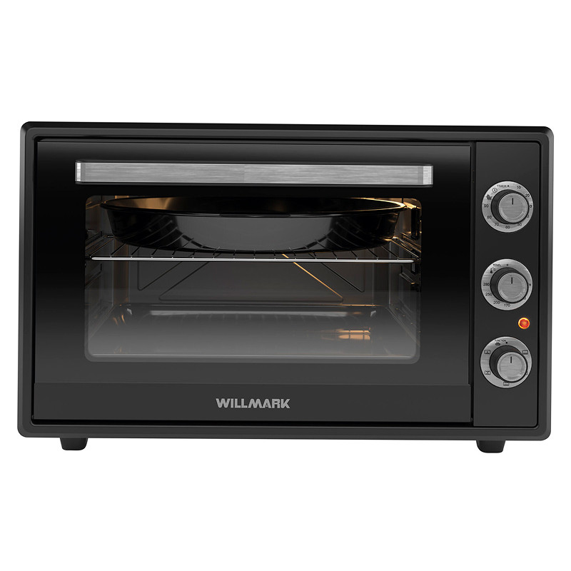 Духовой шкаф WILLMARK WOF-605BL ( Черный, 2000Вт; 65л; Конвекция; Двойное стекло; Лампа; Таймер)
