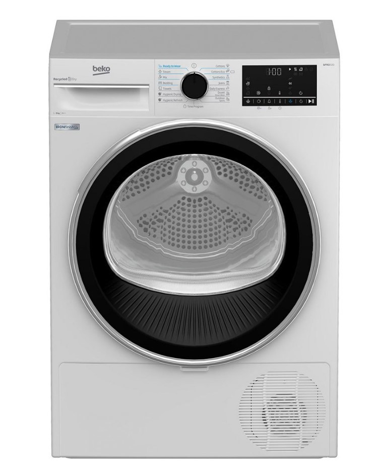 Сушильная машина Beko B5T69233 белый, 9 кг, сушка - тепловой насос, программ - 15, 59.8 x 84.6 x 60.5 см
