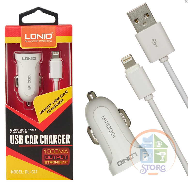 АЗУ LDNIO DL-C17 5V1A 1USB ports + кабель Lightning 1000mm