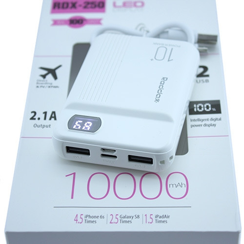 Reddax RDX-250 - 10000mA Power Bank - White