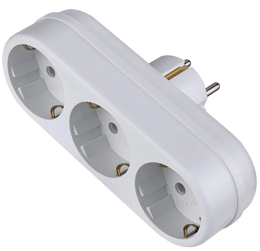 Сетевой разветвитель Perfeo "RU POWER'' 3 гнезда, 16А, с заземлением, Белый (3L3)