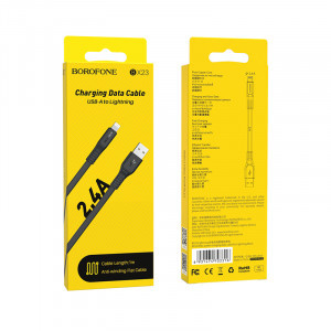 Кабель USB BOROFONE BX23 Wide  Lightning 1000mm (black)