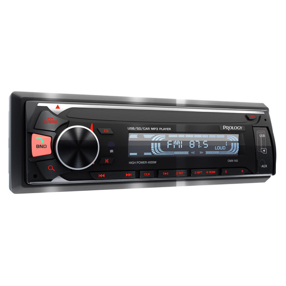 Автомагнитола Prology CMX-165, 1 DIN, Bluetooth, USB Type-A, AUX, пульт ДУ