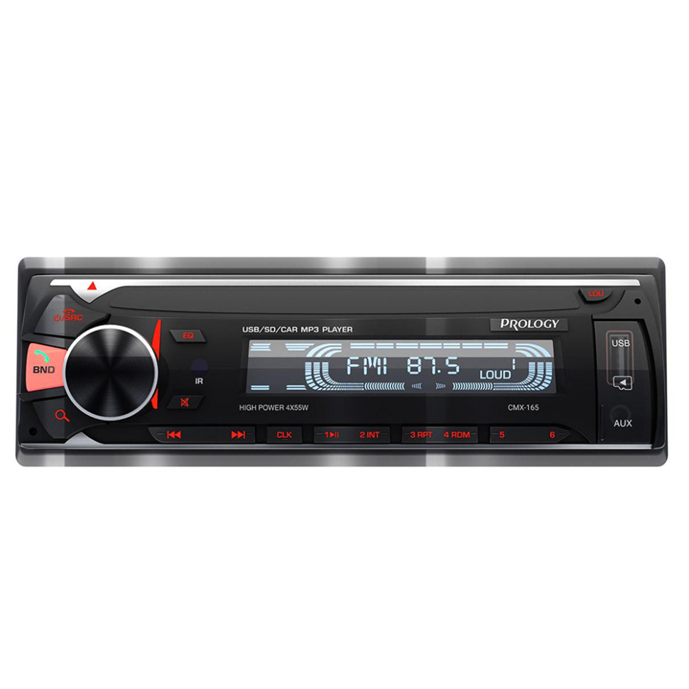 Автомагнитола Prology CMX-165, 1 DIN, Bluetooth, USB Type-A, AUX, пульт ДУ