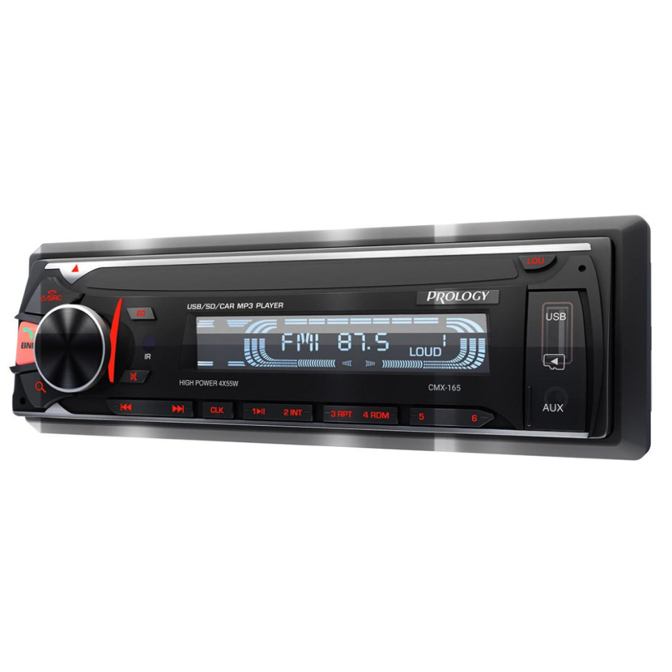 Автомагнитола Prology CMX-165, 1 DIN, Bluetooth, USB Type-A, AUX, пульт ДУ